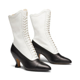 Edith Edwardian Boots (Black/Ivory)