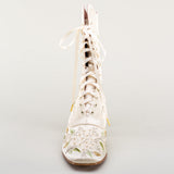 Flora Embroidered Boots Wide (Ivory)