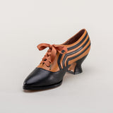 Bernadette Edwardian Oxfords Wide (Cognac/Black)