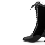 Camille Edwardian Boots (Burgundy/Black)