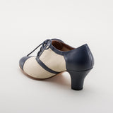 Evelyn Retro Oxfords (Tan/Navy)