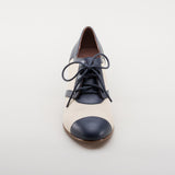 Evelyn Retro Oxfords (Tan/Navy)