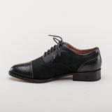 Gladys Vintage Cap Toe Oxfords (Black)