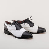 Gladys Vintage Cap Toe Oxfords (Black/White)