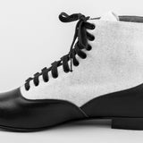 Larkspur Wool/Leather Lace-Up Boots (Grey/Black)