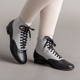 Larkspur Wool/Leather Lace-Up Boots (Grey/Black)