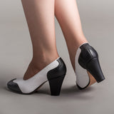 Peggy 1940s Spectator Pumps (Black/White)