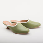 Sophie 18th Century Leather Mules (Green)(1760-1790)